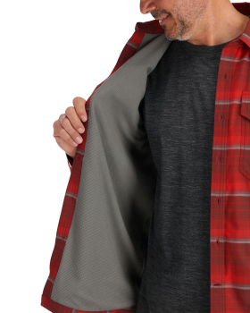 ColdWeather Shirt Cutty Red Asym Ombre Plaid M