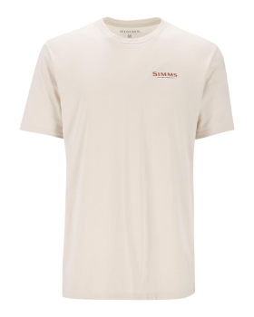 Simms Logo T-Shirt Grey Heather - Crimson L