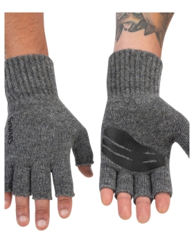 Wool ½ Finger Glove Steel