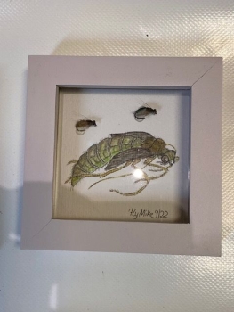 Wanduhr mit Fliegenmuster