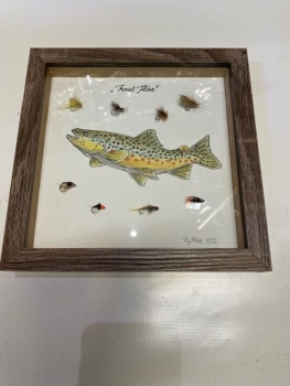 Wanduhr mit Fliegenmuster