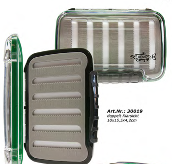 Fliegenbox mit klarem beidseiten Deckel